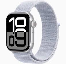 Apple Watch Series 10 46mm Silver Aluminium Case With Denim Sport Band S/m Gps Mwwl3qc/a - 1