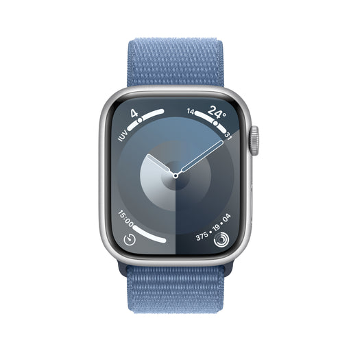 Apple Watch Series 9 Mrmj3ql/a 45mm Silver Aluminium Case With Winter Blue Sport Loop Cellular - 5