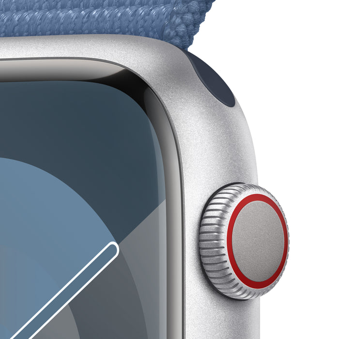 Apple Watch Series 9 Mrmj3ql/a 45mm Silver Aluminium Case With Winter Blue Sport Loop Cellular - 6