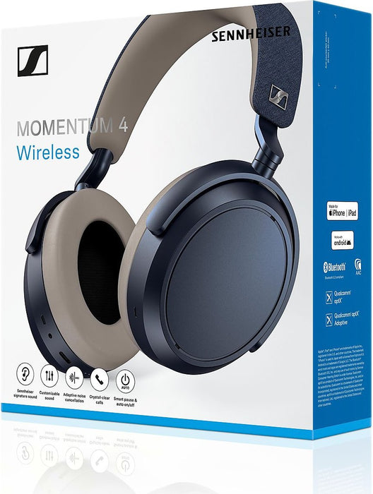 Sennheiser Momentum 4 Wireless Over-Ear Headphones (M4AEBT) (Blue)