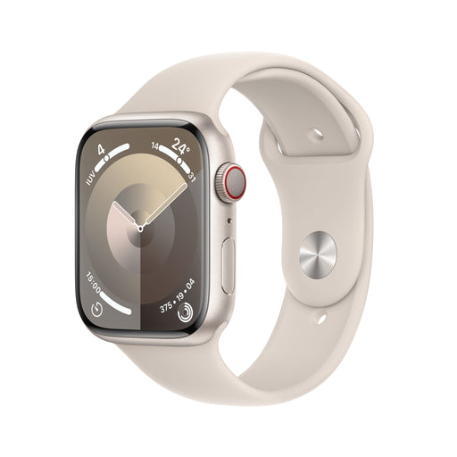 Apple Watch Series 9 Mrm83ql/a 45mm Starlight Aluminium Case With Strlight Sport Band S/m Cellu - 1