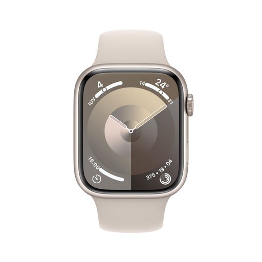 Apple Watch Series 9 Mrm83ql/a 45mm Starlight Aluminium Case With Strlight Sport Band S/m Cellu - 2