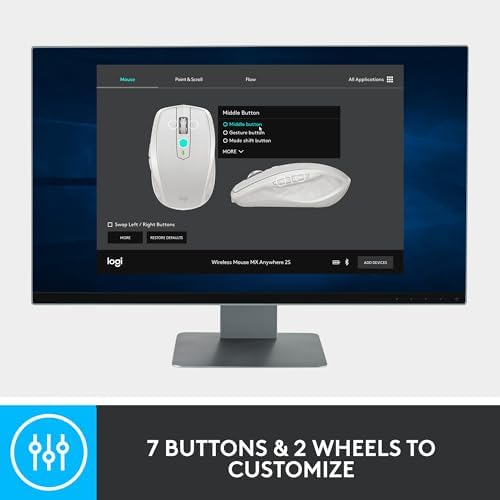 Logitech MX Anywhere 2S Wireless Mouse - Bluetooth Edition (Black) - Image 10