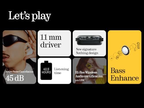 Nothing Ear (a) B162 Wireless Earbuds - Premium Sound Quality in Black - Image 3