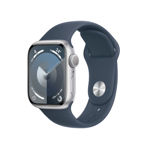 Apple Watch Series 9 Mr903ql/a 41mm Silver Aluminium Case With Storm Blue Sport Band S/m Gps - 1