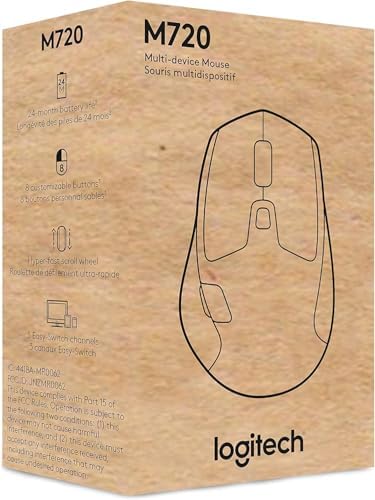 Logitech M720 Wireless Triathlon Mouse - Versatile Multi-Device Connectivity - Image 12