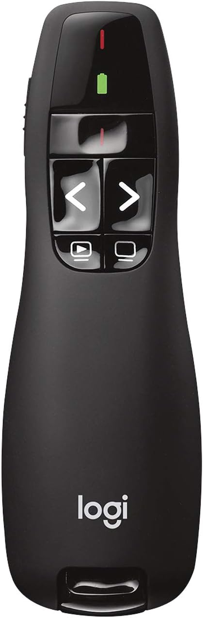 Logitech R400 Wireless Laser Presentation Remote - Black, 910-001363 - Image 1