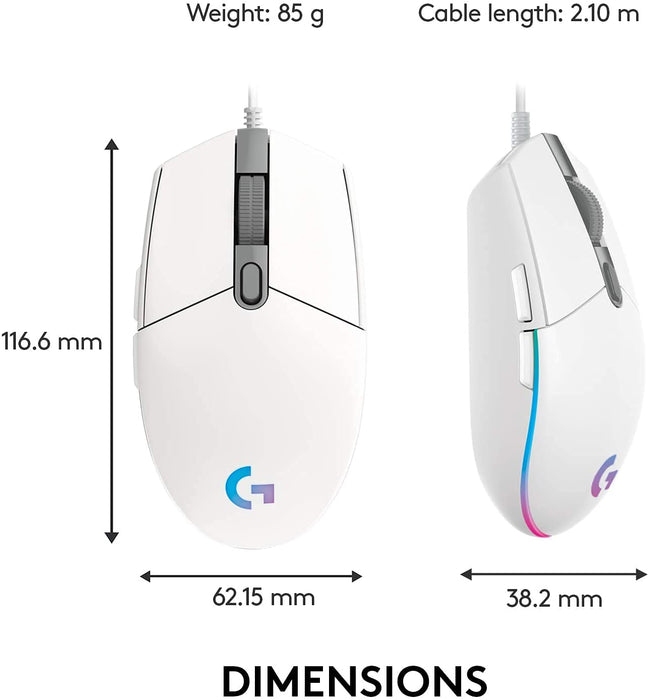 Logitech G102 Gaming Mouse (White) - 5