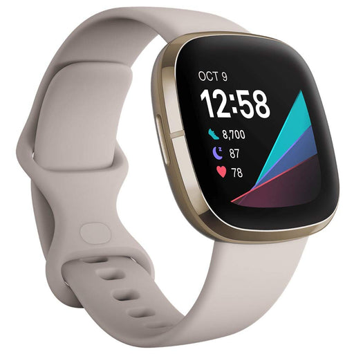 Fitbit Sense GPS Smartwatch (FB512) (Lunar White / Soft Gold Stainless Steel) - 2