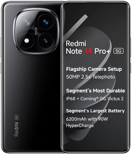 Redmi Note 14 Pro+ Smartphone - 5G, 256GB Storage, 8GB RAM, Midnight Black - Image 1