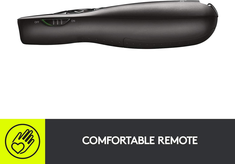 Logitech R400 Wireless Laser Presentation Remote - Black, 910-001363 - Image 2