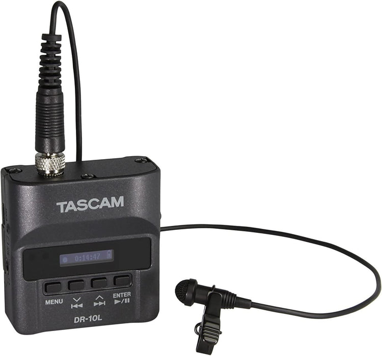 Tascam DR-10L Micro Portable Audio Recorder with Lavalier Microphone (Black) - 1