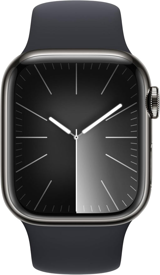 Apple Watch Series 9 41mm GPS+Cellular - Graphite Stainless Steel with Midnight Sport Band - Image 2