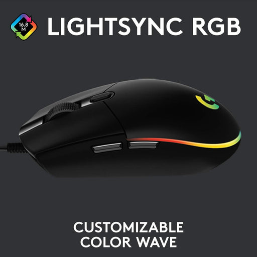 Logitech G102 Light Sync Gaming Mouse - Customizable RGB Lighting - Black - Image 2