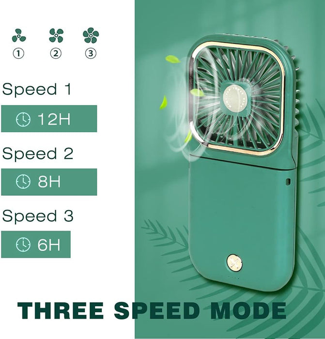 ITFIT 2-in-1 Handheld Fan with Holder - Portable Cooling Solution (ITFITF14) Green - Image 5
