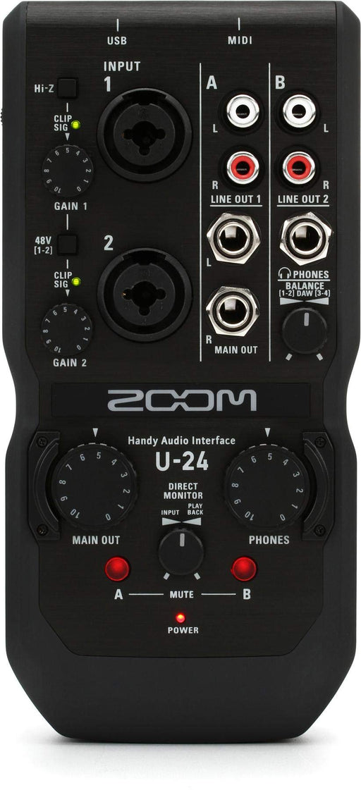 Zoom U-24 Portable 2x4 USB Handy Audio/MIDI Interface - 1