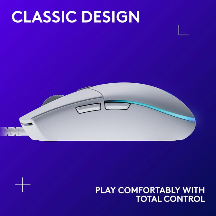 Logitech G203 Lightsync Wired Gaming Mouse - Precision Performance in White - Image 8