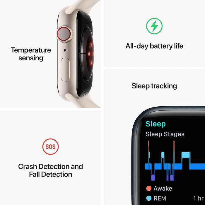 Apple Watch Series 9 45mm - GPS+Cellular Graphite Stainless Steel with Midnight Sport Band - Image 3