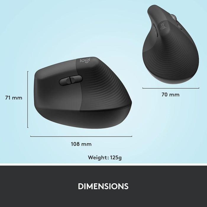 Logitech Lift Ergonomic Mouse - Comfortable Design for Productivity 910-006486 - Image 9