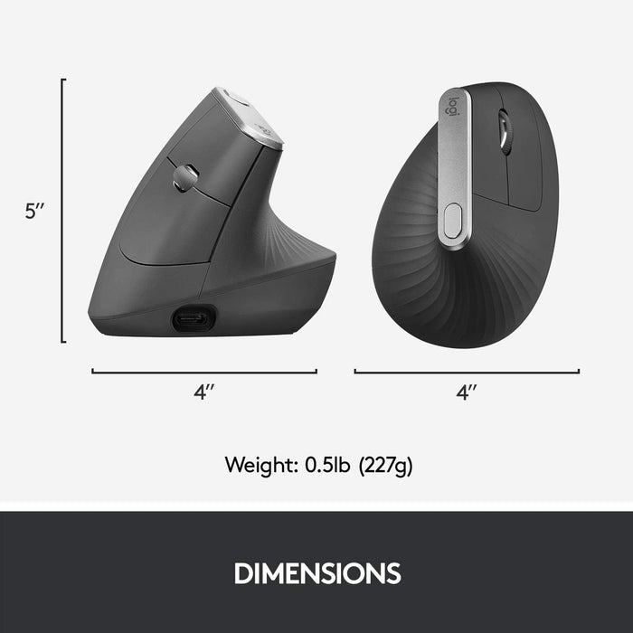 Logitech MX Vertical Advanced Ergonomic Mouse - Comfort & Precision (910-005449) - Image 8
