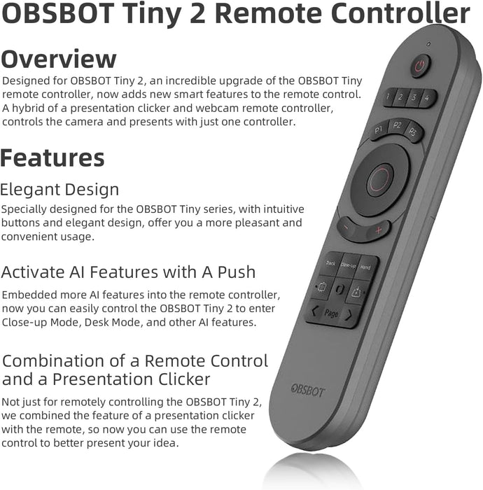 OBSBOT Tiny Series Remote - Intelligent Camera Control - ORB-2209-CT - Image 6