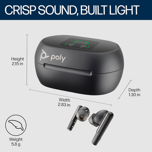 Poly Voyager Free 60+ Wireless Headset - Touchscreen Charge Case (BT700C) - Image 2