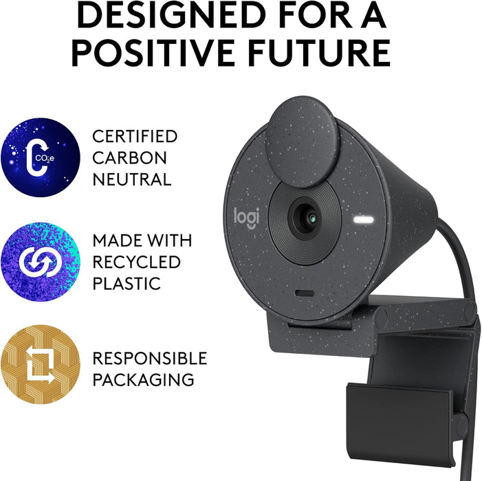 Logitech Brio 300 Full HD Webcam - 1080p HD Video Streaming - Image 9