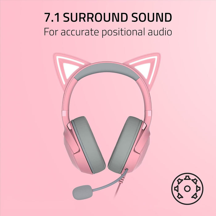 Razer Kraken Kitty V2 Chroma RGB Headphones - Quartz Gaming Headset - Image 6