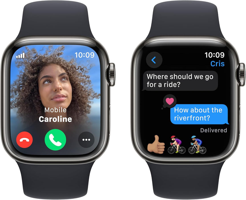 Apple Watch Series 9 41mm GPS+Cellular - Graphite Stainless Steel with Midnight Sport Band - Image 4