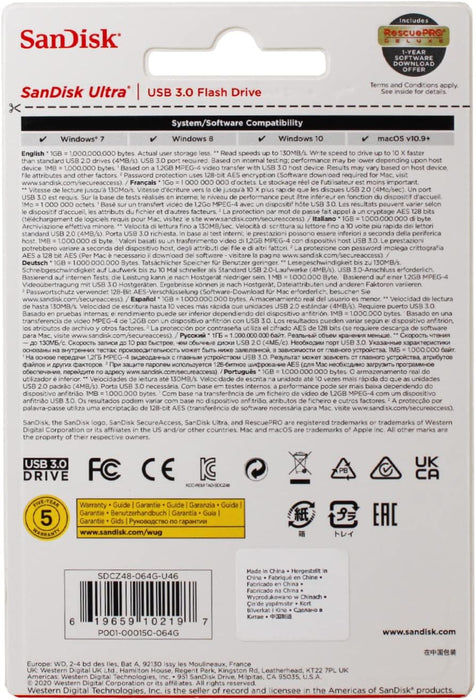 SanDisk Ultra Shift 3.0 USB Flash Drive - 64GB High-Speed Storage (SDCZ410-064G-G46) - Image 4