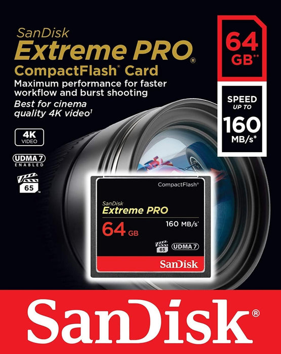 SanDisk Extreme Pro CompactFlash 64GB - 160MB/s Read, 150MB/s Write - Image 4