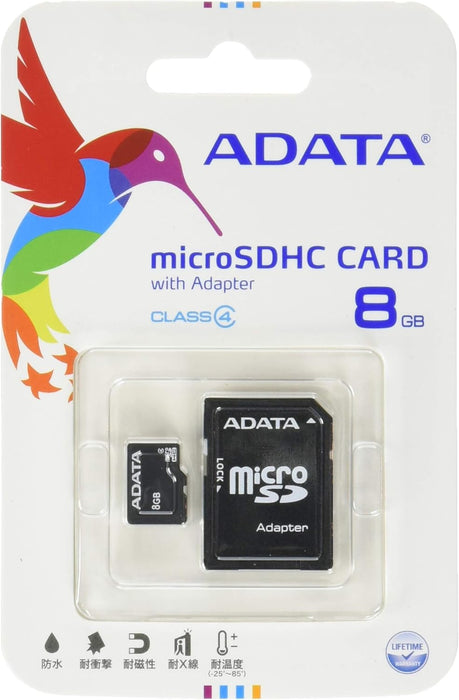 ADATA MicroSDHC Class 4 Memory Card - 8GB Storage Capacity - Image 1