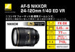 Nikon AF-S 24-120mm f4G ED VR Black (Retail Pack) - 7