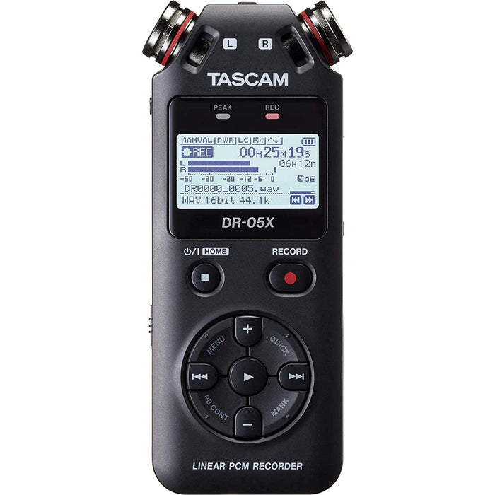 Tascam DR-05X 2-Input / 2-Track Portable Audio Recorder with Onboard Stereo Microphone (Black) - 1