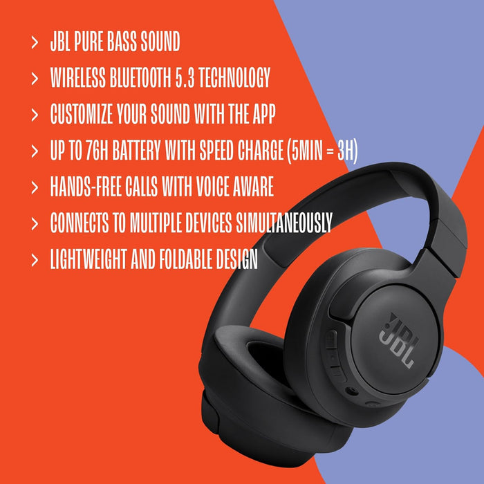 JBL Tune 720BT Bluetooth Headphones - Premium Sound Quality in Black - Image 7