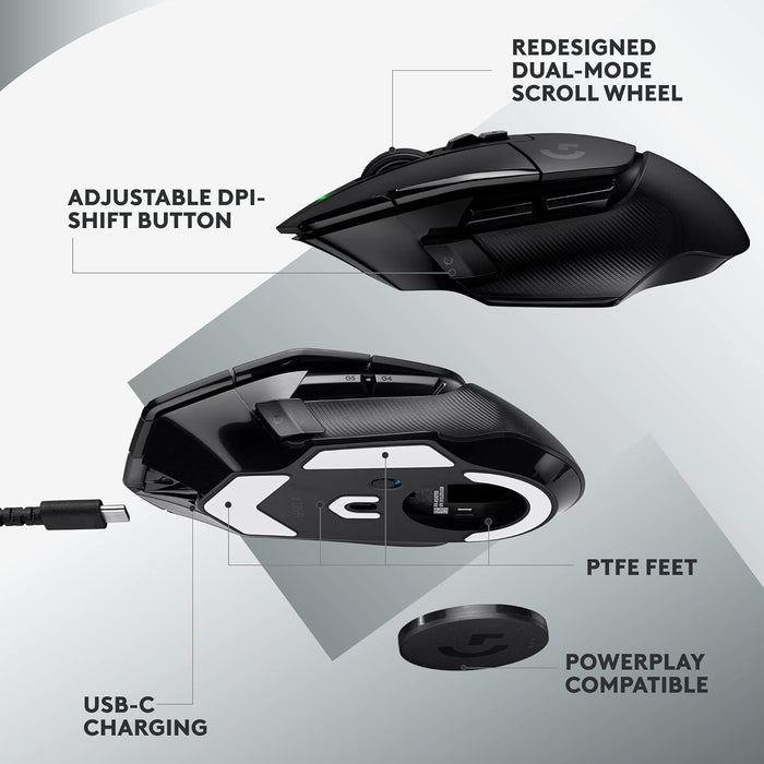 Logitech G502 X HERO Wireless Gaming Mouse - Advanced Performance in Black - Image 7