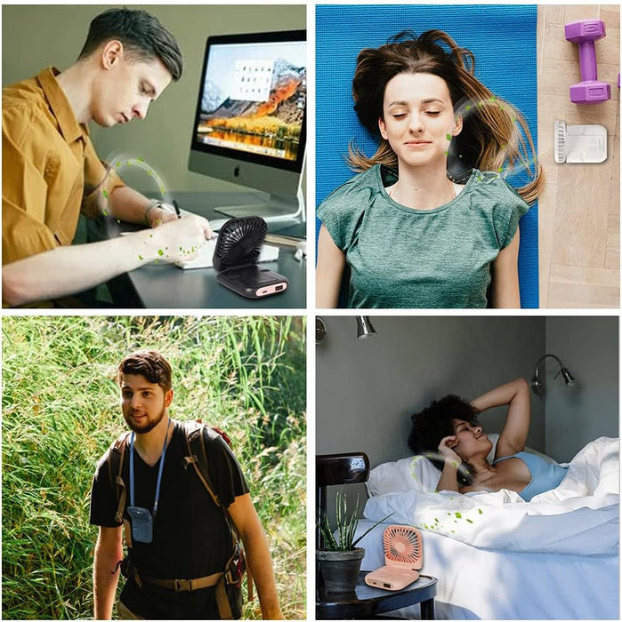 ITFIT 2-in-1 Handheld Fan with Holder - Portable Cooling Solution (ITFITF14) Green - Image 6