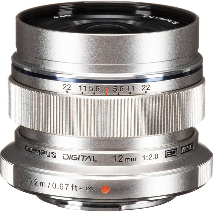 Olympus M. Zuiko Digital ED 12mm f/2.0 Lens - Silver for Micro 4/3 Cameras - Image 1