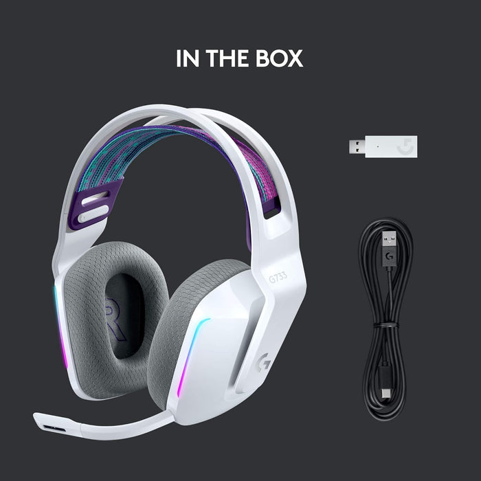 Logitech G733 Lightspeed Wireless RGB Gaming Headset - White Model 981-000886 - Image 6