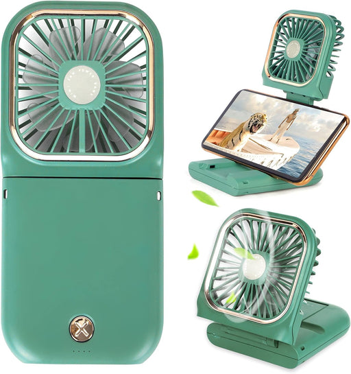 ITFIT 2-in-1 Handheld Fan with Holder - Portable Cooling Solution (ITFITF14) Green - Image 1