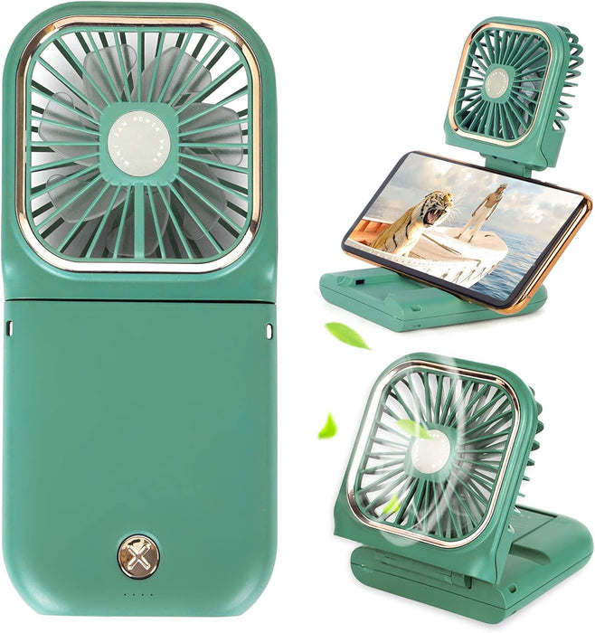 ITFIT 2-in-1 Handheld Fan with Holder - Portable Cooling Solution (ITFITF14) Green - Image 1