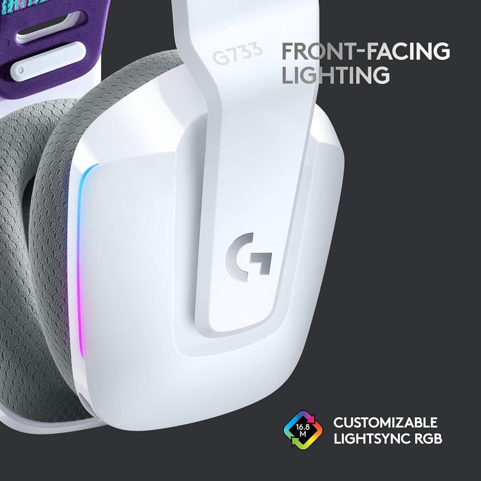 Logitech G733 Lightspeed Wireless RGB Gaming Headset - White Model 981-000886 - Image 4