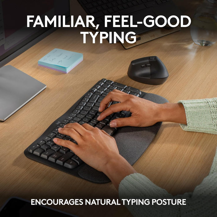 Logitech Wave Keys Wireless Keyboard - Ergonomic Design, Model 920-012281 - Image 3