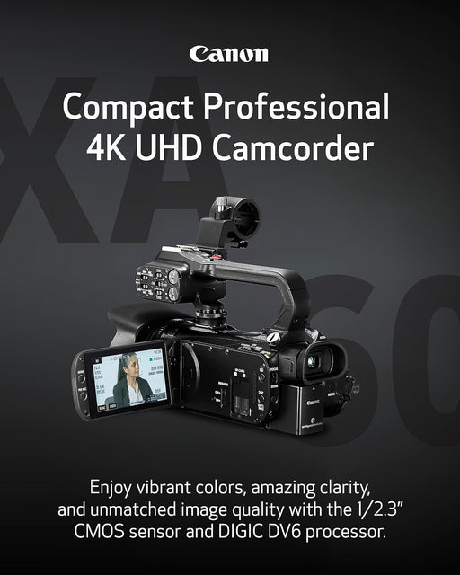 Canon XA60 Professional UHD 4K Camcorder (With Hand Grip) - 2