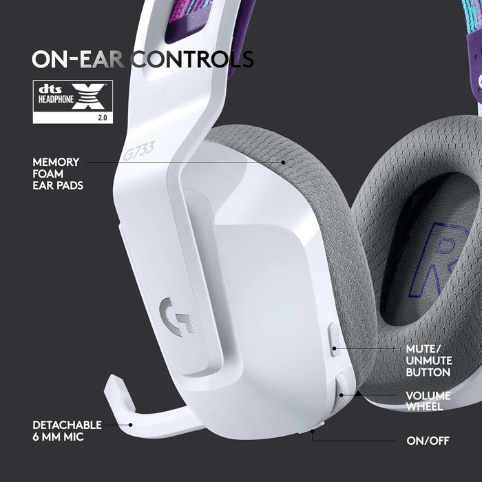 Logitech G733 Lightspeed Wireless RGB Gaming Headset - White Model 981-000886 - Image 5