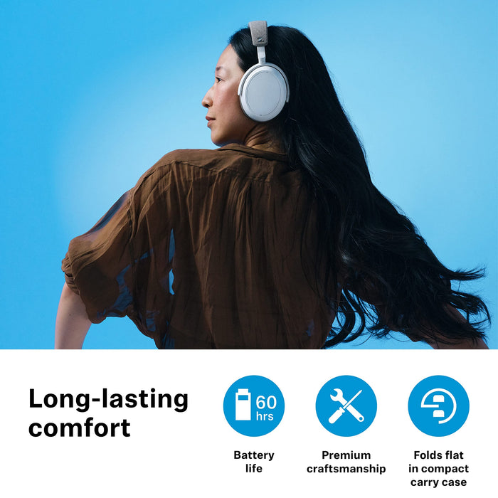 Sennheiser Momentum 4 Wireless Over-Ear Headphones (M4AEBT) (White) - 5