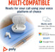 Poly Voyager Free 60+ Wireless Headset - Touchscreen Charge Case (White, BT700A) - Image 6
