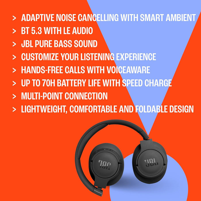 JBL Tune 770NC Over-Ear Headphones - Noise-Canceling Wireless in Black - Image 7