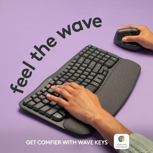 Logitech Wave Keys Wireless Keyboard - Ergonomic Design, Model 920-012281 - Image 2