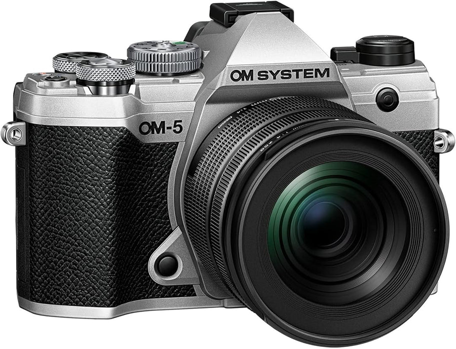 OM System OM-5 Mirrorless Camera with 12-45mm F/4 Pro Lens (Silver) - 1